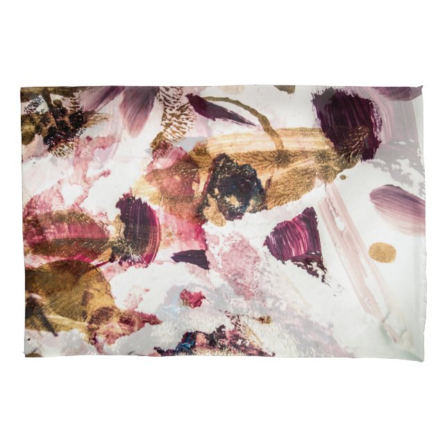 Abstract Gold Sparkles Creative Art Pillow Case (Front)