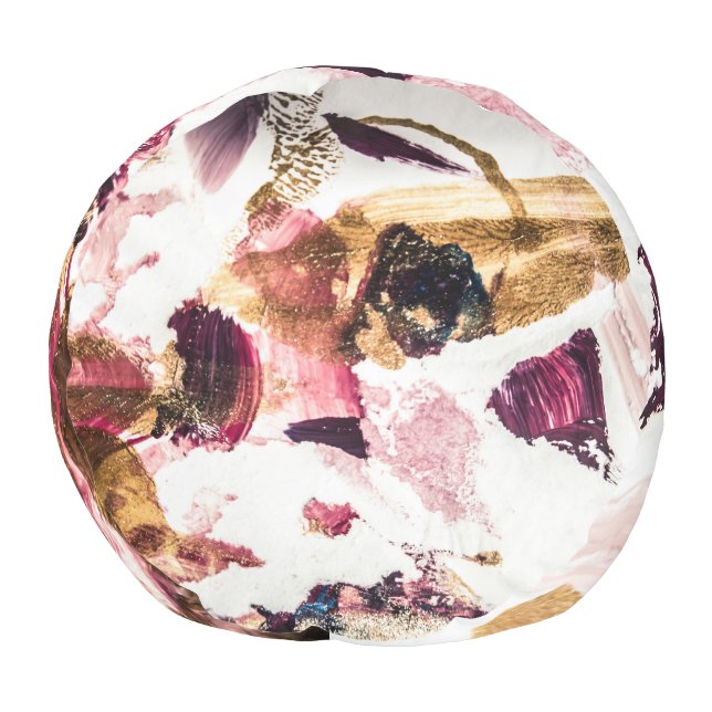 Abstract Gold Sparkles Creative Art Pouf (Bottom)