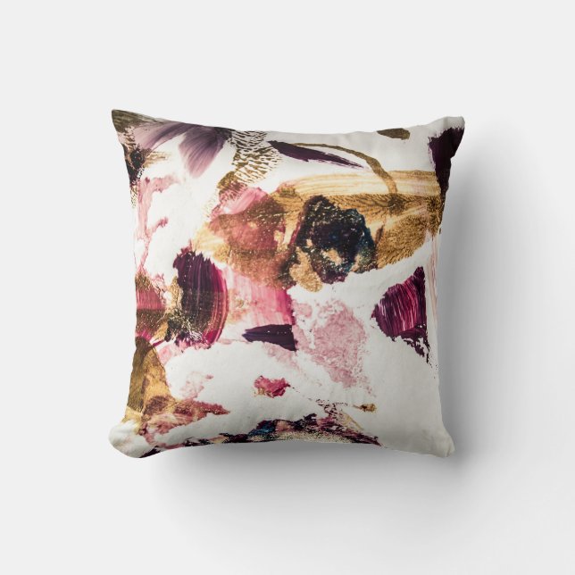 Abstract Gold Sparkles Creative Art Throw Pillow (Front)