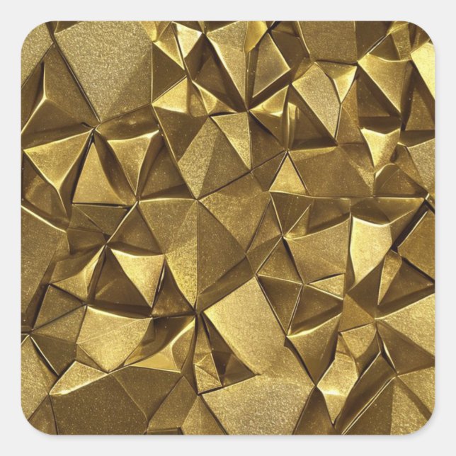 Abstract Gold Square Sticker (Front)