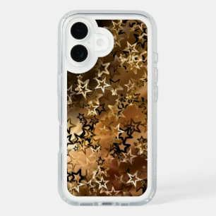 Abstract Gold Stars Pattern iPhone 16 Case