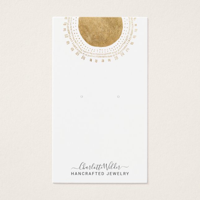 Abstract Gold Sun Faux Foil Earring Display Cards (Front)