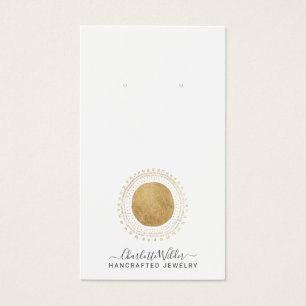 Abstract Gold Sun Faux Foil Earring Display Cards