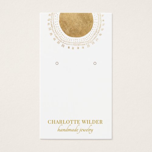 Abstract Gold Sun Foil Circle Earring Display Card