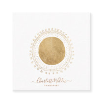 Abstract Gold Sun Therapist Counselor Square Business Card