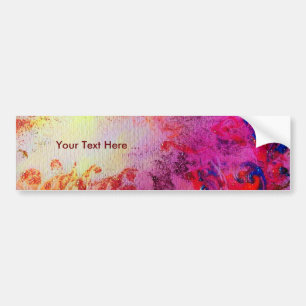 ABSTRACT GOLD SWIRLS , red pink purple yellow Bumper Sticker