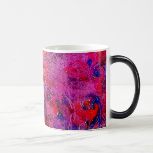 ABSTRACT GOLD SWIRLS  red pink purple yellow Magic Mug