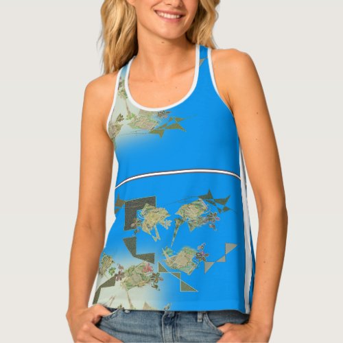 Abstract Gold Symmetry Womens Tank Top