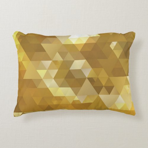 Abstract Gold Triangle Texture Accent Pillow