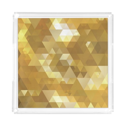 Abstract Gold Triangle Texture Acrylic Tray