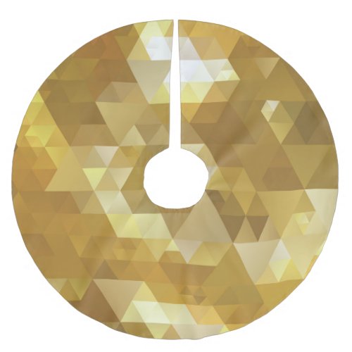 Abstract Gold Triangle Texture Brushed Polyester Tree Skirt