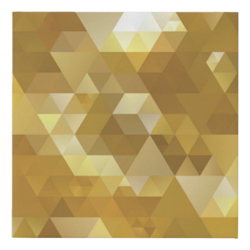 Abstract Gold Triangle Texture Faux Canvas Print