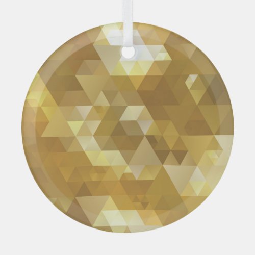 Abstract Gold Triangle Texture Glass Ornament