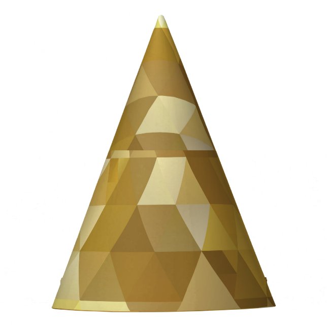 Abstract Gold Triangle Texture Party Hat (Front)