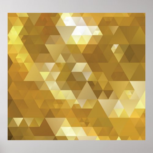 Abstract Gold Triangle Texture Poster