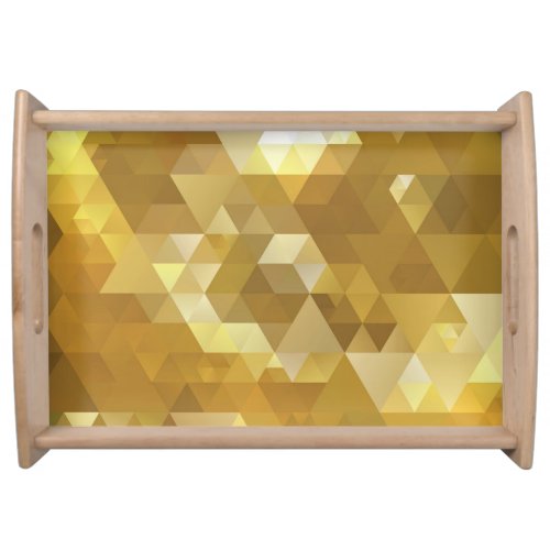 Abstract Gold Triangle Texture Serving Tray