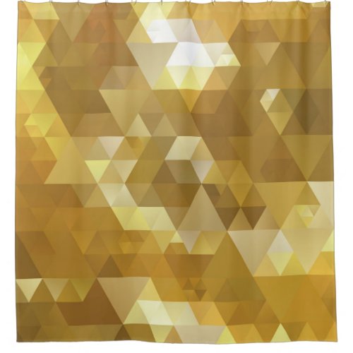 Abstract Gold Triangle Texture Shower Curtain