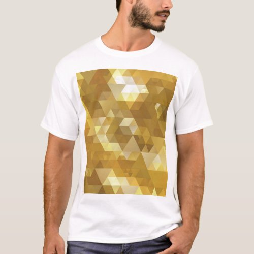 Abstract Gold Triangle Texture T_Shirt