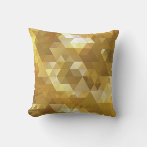 Abstract Gold Triangle Texture Throw Pillow