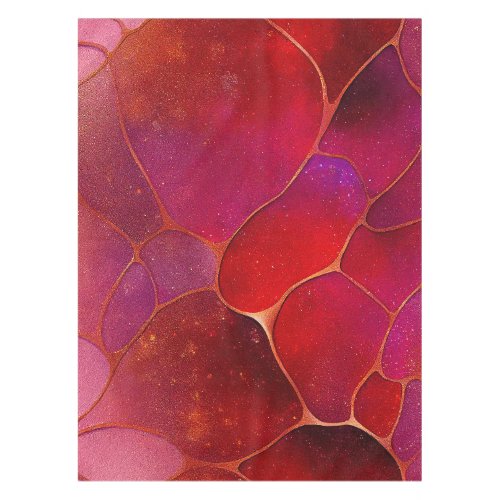 Abstract Gold web over Violet Purple and Magenta Tablecloth