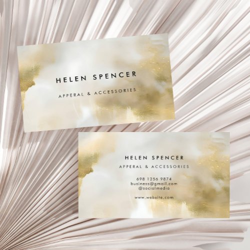 Abstract Gold White Business Card
