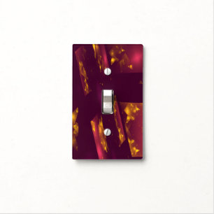 Abstract Golden Chips Marsala Digital Art Light Switch Cover