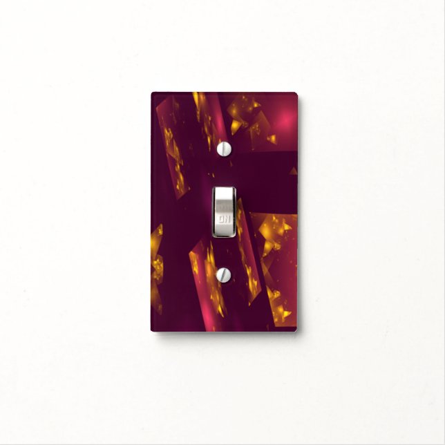 Abstract Golden Chips Marsala Digital Art Light Switch Cover (In Situ)