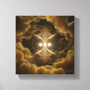 Abstract Golden Energy Canvas Art
