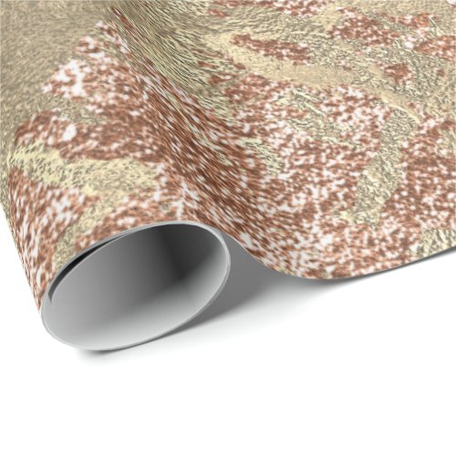 Abstract Golden Foil Metallic Stroke Rose Gold VIP Wrapping Paper