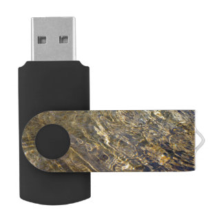 Abstract Golden Fountain Water USB Flash Drive
