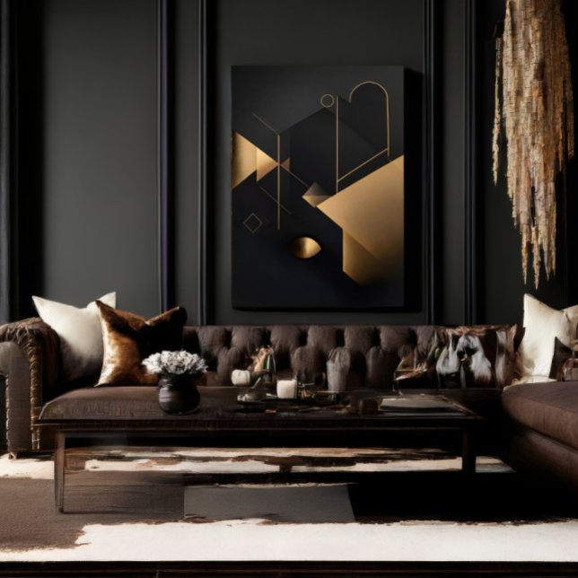 Abstract Golden Geometry Canvas Print (Creator Uploaded)