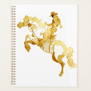 Abstract Golden Horse and Rider Planner