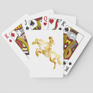 Abstract Golden Horse and Rider Poker Cards