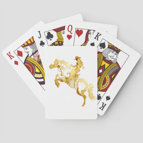 Abstract Golden Horse and Rider Poker Cards