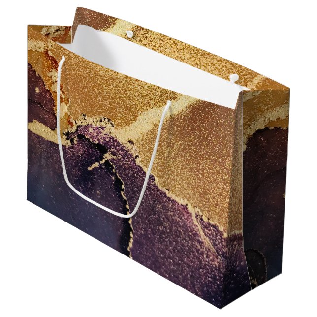 Abstract Golden Large Gift Bag (Front Angled)