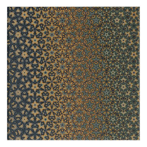 Abstract golden luxury floral generative geometric acrylic print