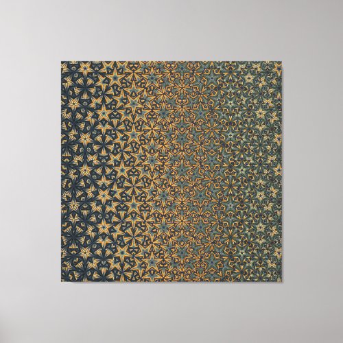 Abstract golden luxury floral generative geometric canvas print