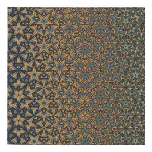 Abstract golden luxury floral generative geometric faux canvas print