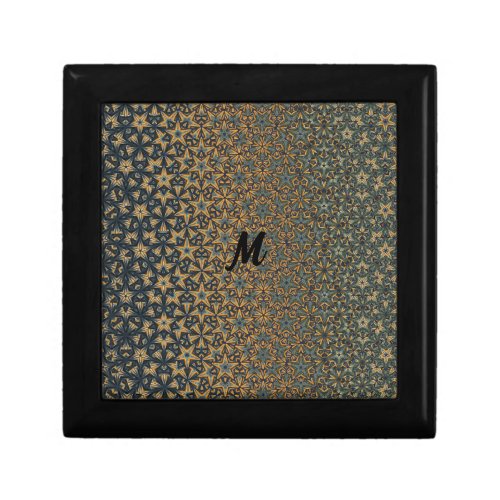 Abstract golden luxury floral generative geometric gift box