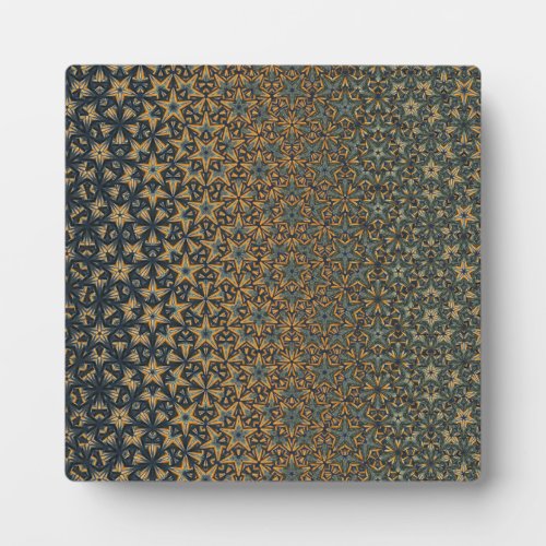 Abstract golden luxury floral generative geometric plaque