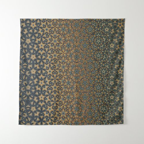 Abstract golden luxury floral generative geometric tapestry
