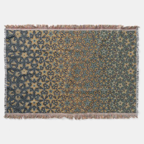 Abstract golden luxury floral generative geometric throw blanket