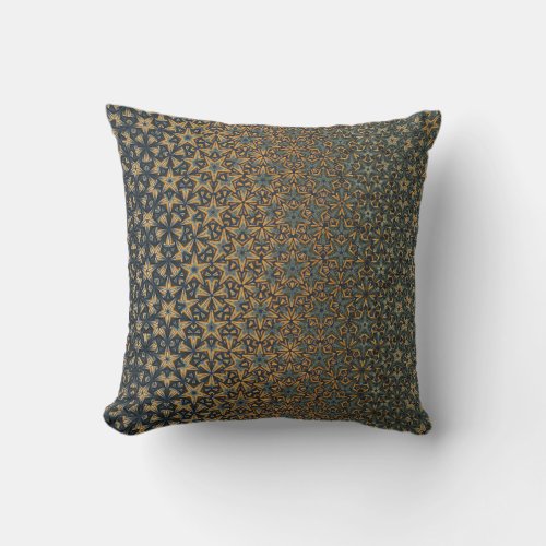 Abstract golden luxury floral generative geometric throw pillow