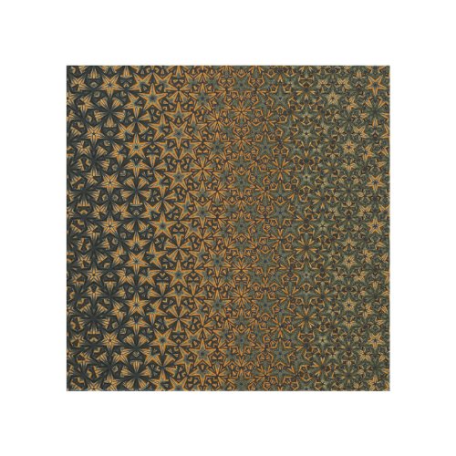 Abstract golden luxury floral generative geometric wood wall art