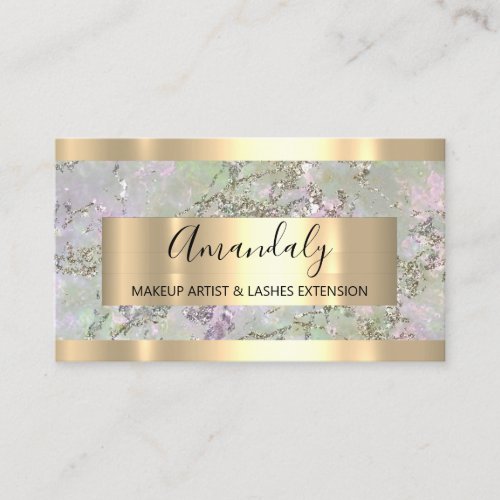 Abstract Golden Modern Marble Copper Frame  Business Card