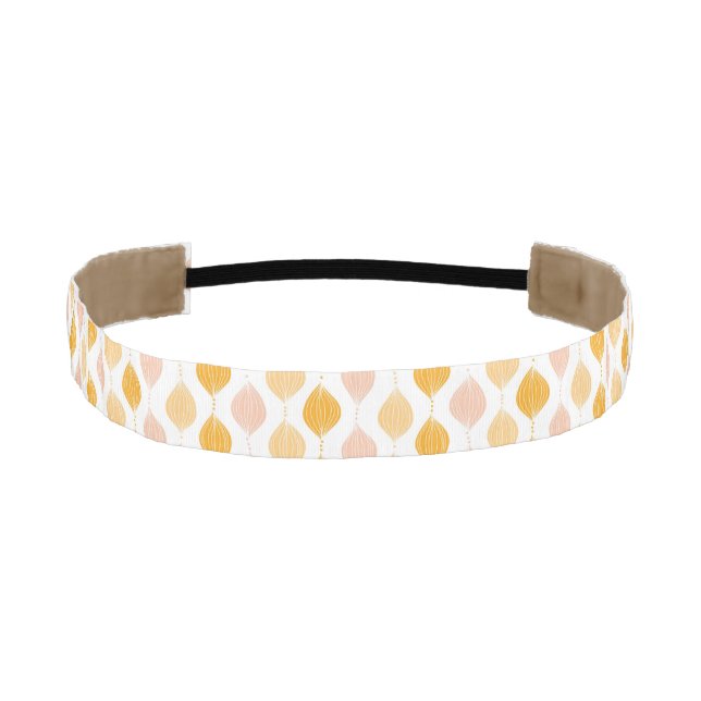 Abstract golden ogee pattern background athletic headband (Front)