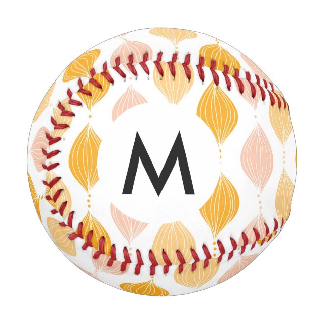 Abstract golden ogee pattern background baseball (Front Left)
