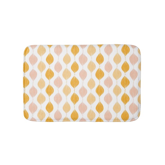 Abstract golden ogee pattern background bathroom mat (Front)