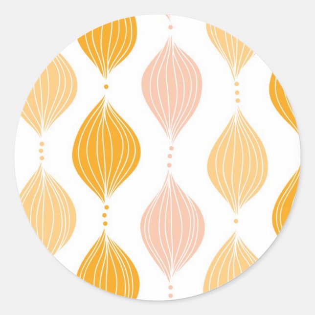 Abstract golden ogee pattern background classic round sticker (Front)