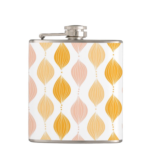 Abstract golden ogee pattern background flask (Front)
